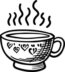 Tea or coffee cup vector doodle