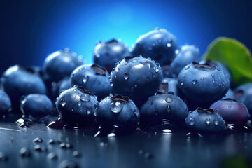 water splash on blueberry