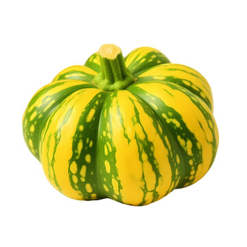 Green pumpkin isolated on transparent background
