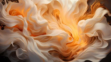 Sierkussen A dreamlike close-up capturing liquid flames in a captivating blend of platinum and ivory colors, shimmering in a surreal world ©  ALLAH LOVE