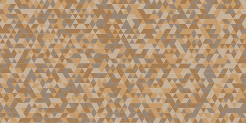 Abstract geometric brown triangle tiles pattern mosaic backdrop background. Modern abstract seamless geometric dark black pattern background with lines Geometric print composed of triangles.