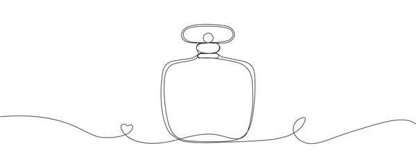 perfume bottle vector. Illustration of a continuous one line drawing. Perfume icon, one line vector illustration