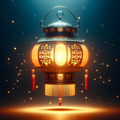 A graphic design capturing the enchanting night of the Lantern Festival during Chinese New Year, with lanterns illuminating the celebratory spirit.