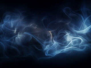Bluish smoke on a colored background. Selective focus