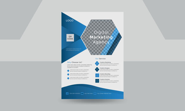 Creative Business Flyer poster leaflet pamphlet brochure cover annual report Trendy minimalist flat geometric design layout template with color variation for marketing, business proposal, promotion