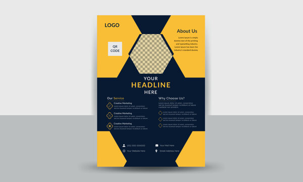 Modern Business Flyer poster leaflet pamphlet brochure cover annual report Trendy minimalist flat geometric design layout template with color variation for marketing, business proposal, promotion
