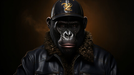 Gorilla male with sunglasses