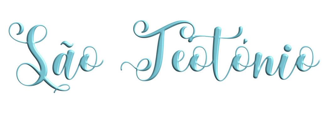 S&atilde;o Teot&oacute;nio , saint name Portugal, written in Portuguese, gold color, vector graphics, ideal for parties, name days, greeting cards,

