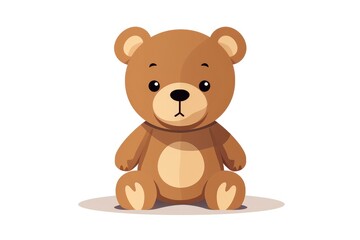 Brown cartoon Baby teddy bear, parish kermis fair romantic love gift, cuddly cute plush toy stuffed animal, 3d icon vector symbol, fluffy soft isolated child toy teddy-bear, lovers valentines day