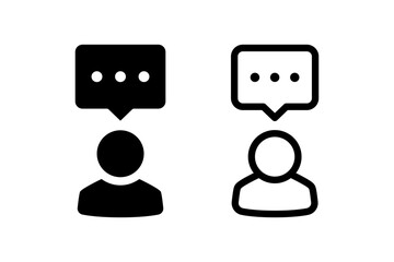 Message user icon vector set. Profile avatar symbol