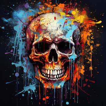 Grunge skull paint Digital art