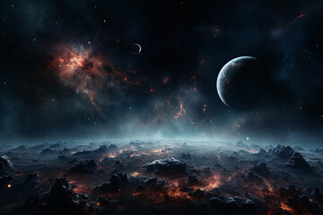 Obraz na płótnie Canvas .Realistic photo of a planet in the Milky Way galaxy