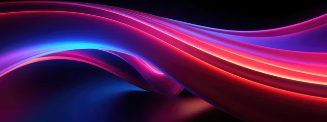 Crédence de cuisine en verre imprimé Ondes fractales Dynamic colorful light wave lines, business or product presentation backdrop, futuristic smoke background modern texture 