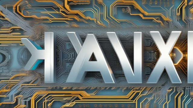 technological pattern wallpaper symbolizing ai with the letters "AI" In the center
