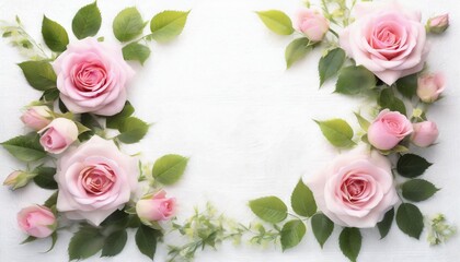 Background of Roses and Flowers - Romantic Concept for Valentine or Mother's Day