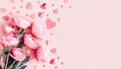 Background of Roses and Flowers - Romantic Concept for Valentine or Mother's Day - obrazy, fototapety, plakaty