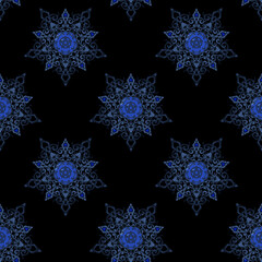 Seamless pattern with tropical leaves and big tail fishes on a pink background. Vector illustration. Typography design elements for prints, cards, posters, products packaging, branding