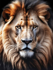 Fototapeta premium lion king head portrait painting