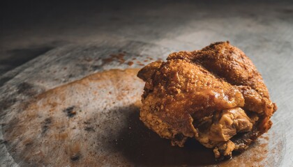 Copy Space image of asty eating with fried chicken