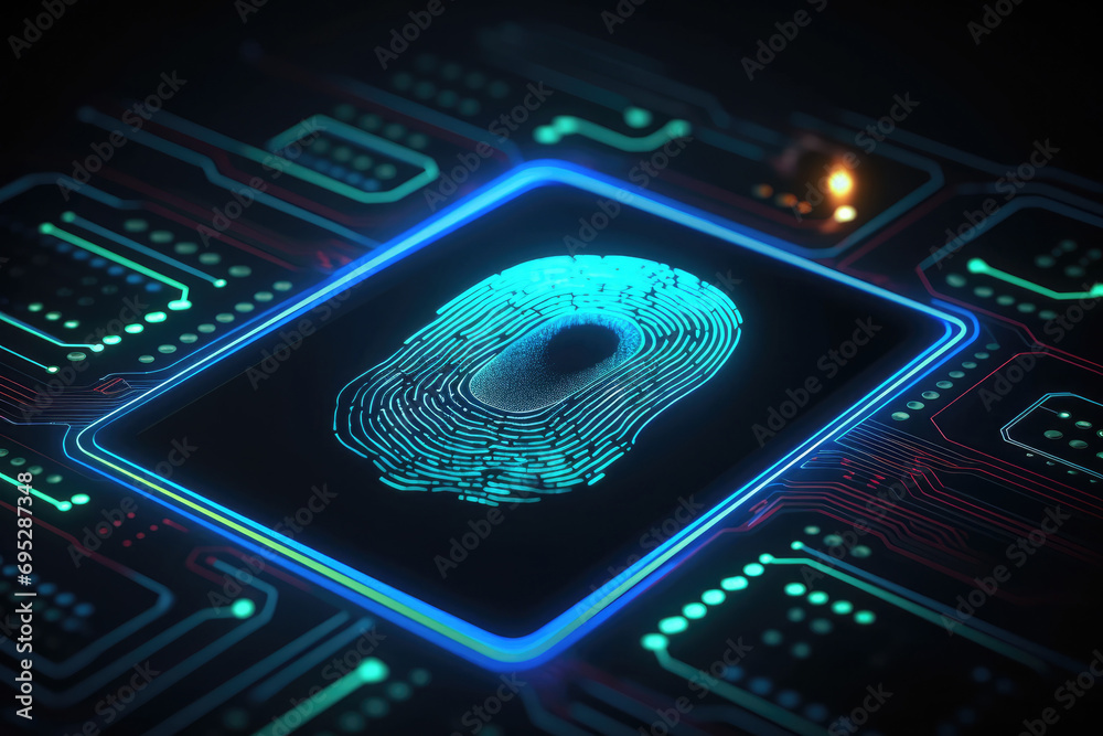 Poster cyber security is critical to doing business in the era of ai computing.. biometrics identification 