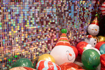 colorful party balloons Festive party and decoration, happy birthday, Christmas, New Year, 2024