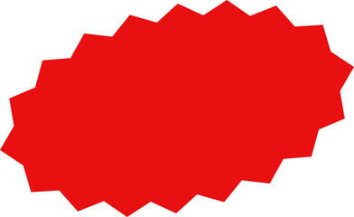 Starburst red sticker set - collection of special offer sale oval and round shaped sunburst labels and badges. Promo stickers with star edges. Vector.