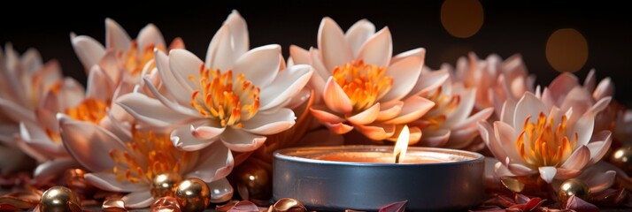 Flatly Image Diwali Diya Flowers , Banner Image For Website, Background, Desktop Wallpaper