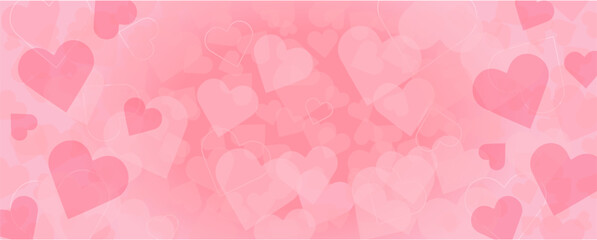 バレンタインに使えるピンクのハートのベクター背景画像 - obrazy, fototapety, plakaty
