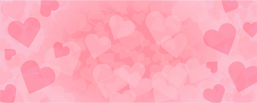バレンタインに使えるピンクのハートのベクター背景画像