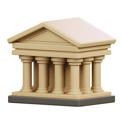 Fototapeta premium Parthenon Temple Isolated. Symbols Icons And Culture Of Italy. 3D Render