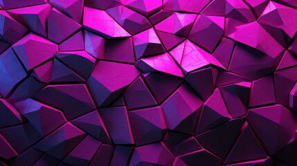 Futuristic abstract neon pink background with triangles as wallaper illustration - obrazy, fototapety, plakaty