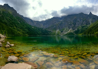 mountain lake mountain peak Morskie Oko Zakopane Poland view landscape © Андрей Трубицын
