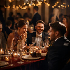 group of people in restaurant