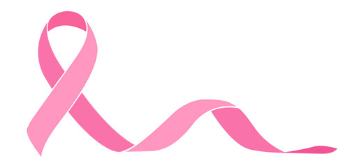 Pink ribbon breast cancer symbol. Vector illustration