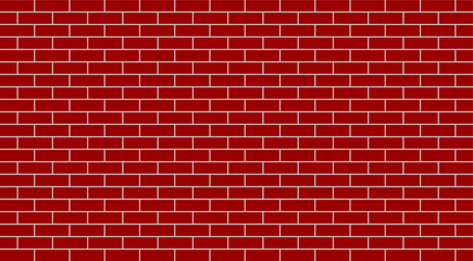 Red brick wall Vector illustration isolated on white background.