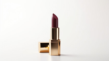 Beautiful lipstick isolated on white. Makeup product, AI Generative.