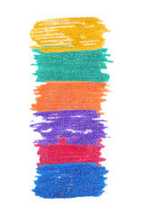 Brushes of multi-colored gel pens with glitter isolated on transparent background.