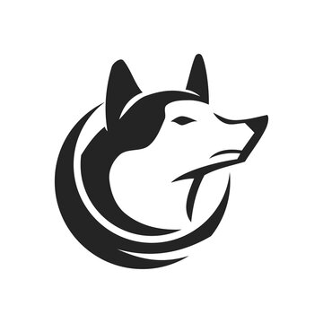 Siberian Husky Logo template Isolated. Brand Identity. Icon Abstract Vector graphic