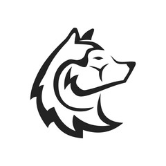 Obraz premium Siberian Husky Logo template Isolated. Brand Identity. Icon Abstract Vector graphic