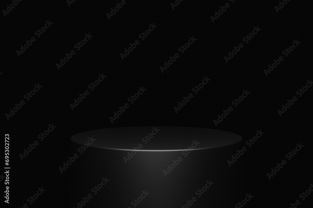 Poster Abstract product podium stage on 3d modern background studio platform display of empty pedestal mockup stand elegant spotlight black presentation dark showcase scene blank luxury geometric backdrop.