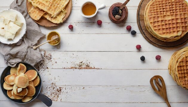 Copy Space image of waffles made from pumpkin puree, eggs and flour, with the addition of cinnamon, cloves.