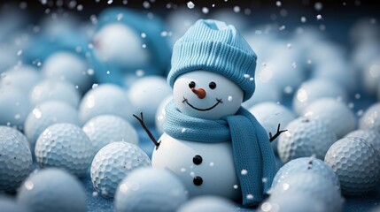 Golf Ball Snowman Golfers Christmas Holiday, Background HD, Illustrations