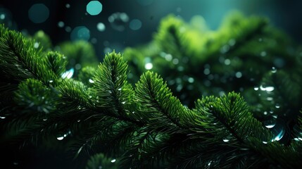 Fototapeta na wymiar Green Christmas Fir Fluffy Spruce Tree, Background HD, Illustrations