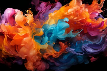 A symphony of vibrant liquid colors dancing and swirling in perfect harmony