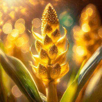 Beautiful Maize stalk  flower bud.