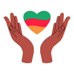 Hands with heart black history month