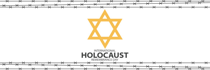 International Holocaust Remembrance Day vector. Star of David . January 27. Important day