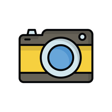 digital camera icon with white background vector stock illustration