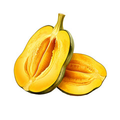 Acorn squash isolated on transparent background