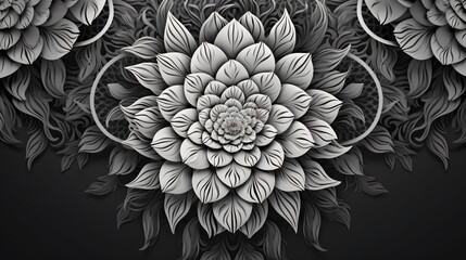 Mandala floral design black